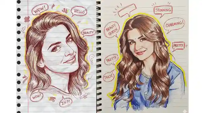 Details Of Hand-Drawn Doodle Illustration Ai Photo Editing Prompt