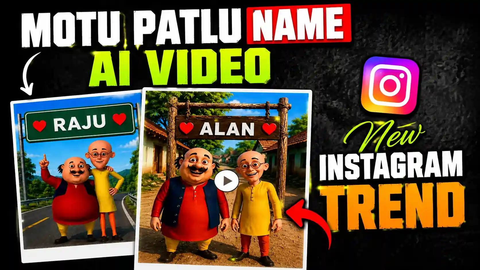 How To Create Motu Patlu Name AI Video Editing Prompt and Step By Step guide