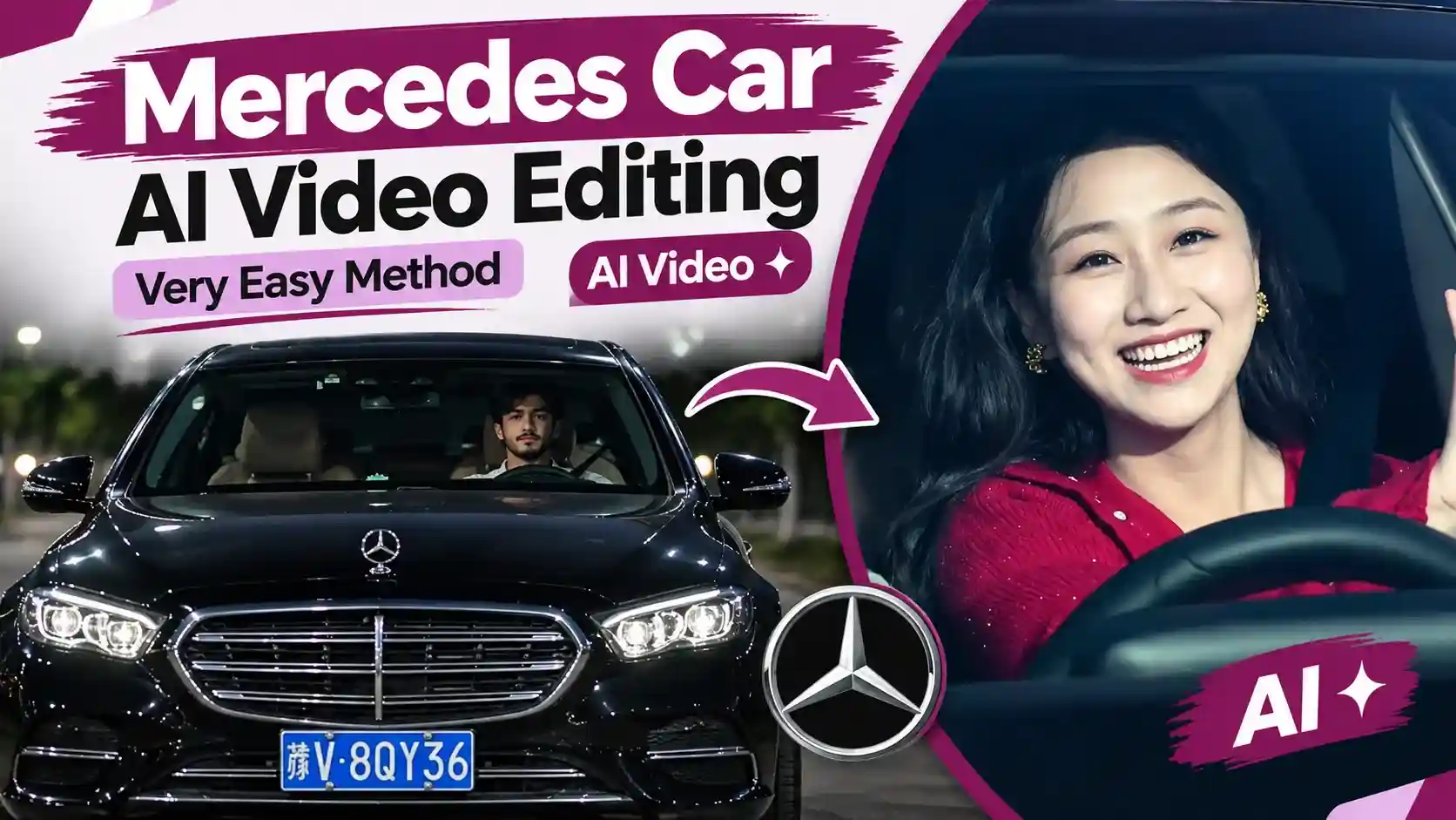 Mercedes Car AI Video Editing – Very Easy Method | AI Video